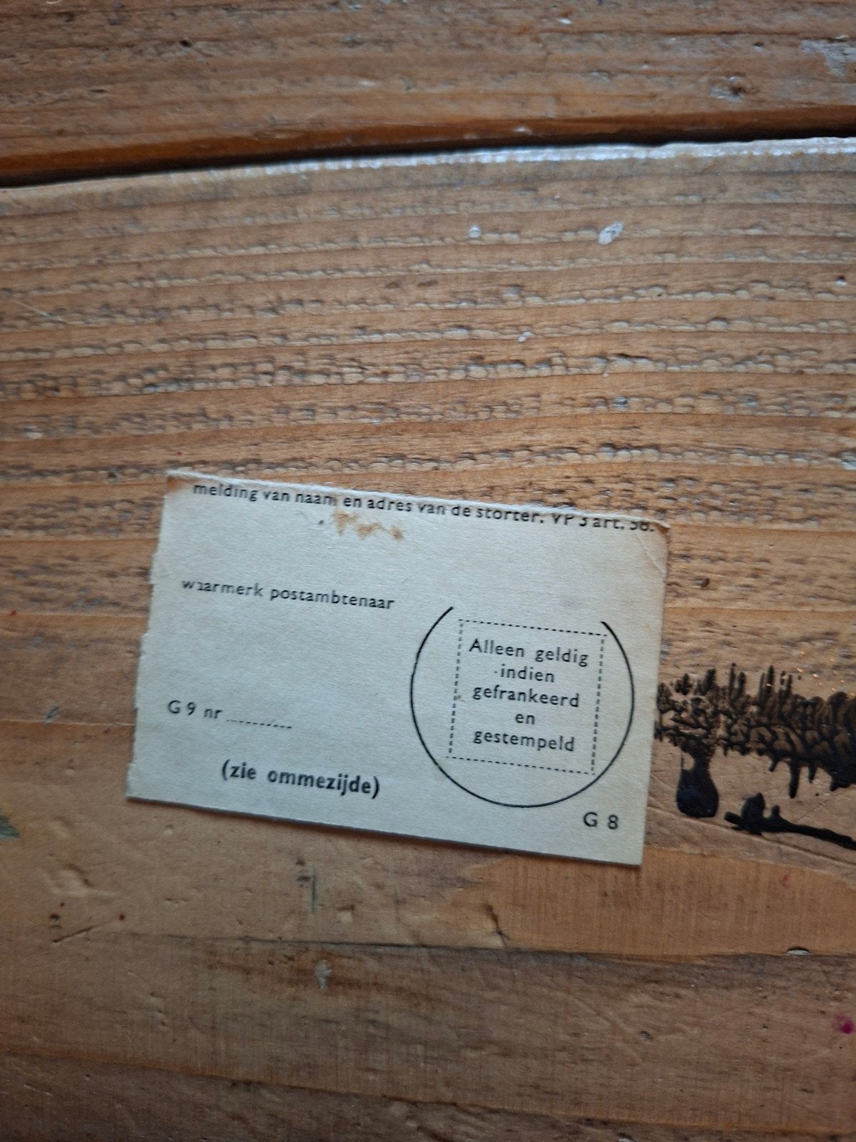 Oude Nederlandse postkaart met instructies en nummer, Postzegels en Munten, Ophalen of Verzenden