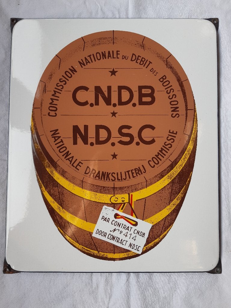 emaille bord orgineel jaren 50 drank slijterij whiskey vat, Ophalen of Verzenden