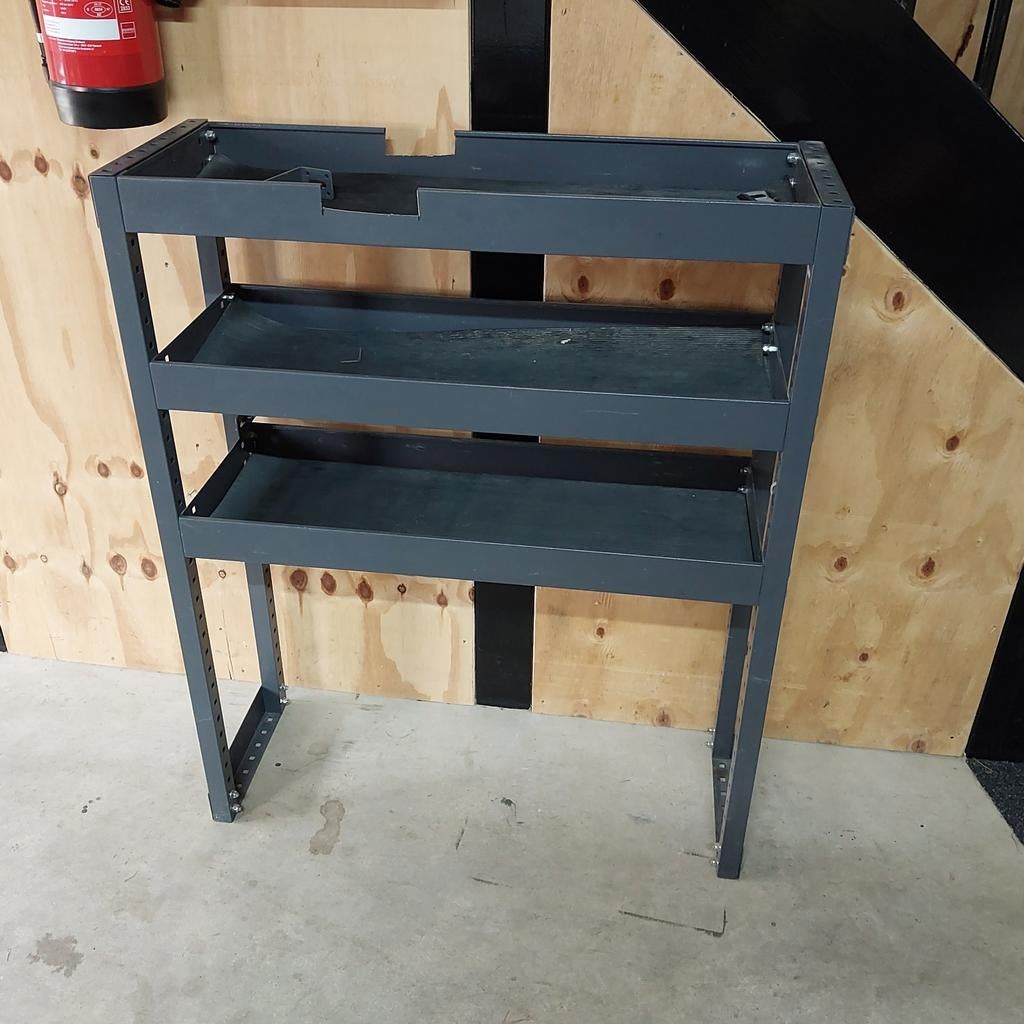 Bedrijfswageninrichting: Rek met 3 legborden (92x32x115cm), Ophalen
