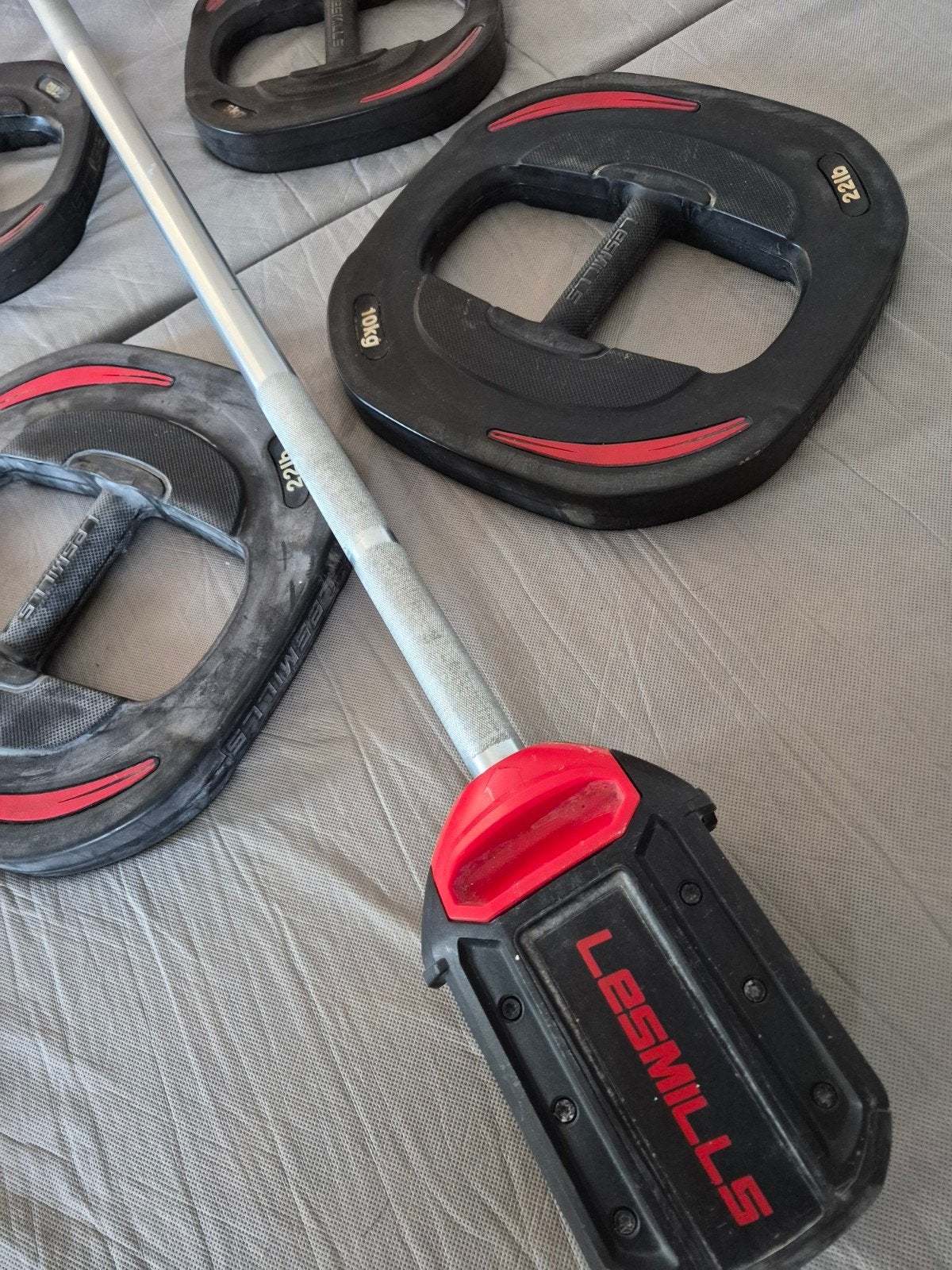 Les Mills Bodypump Halterset met schijven, Ophalen, Gebruikt, Rug, Halterset