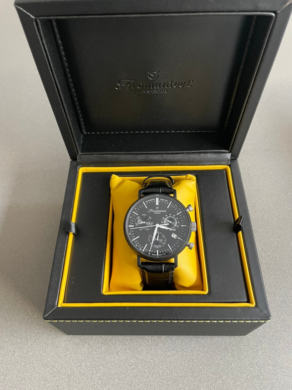 Niet gedragen Fromanteel Generations Chronograph GS-1209-004, Leer, Staal, Polshorloge, Nieuw