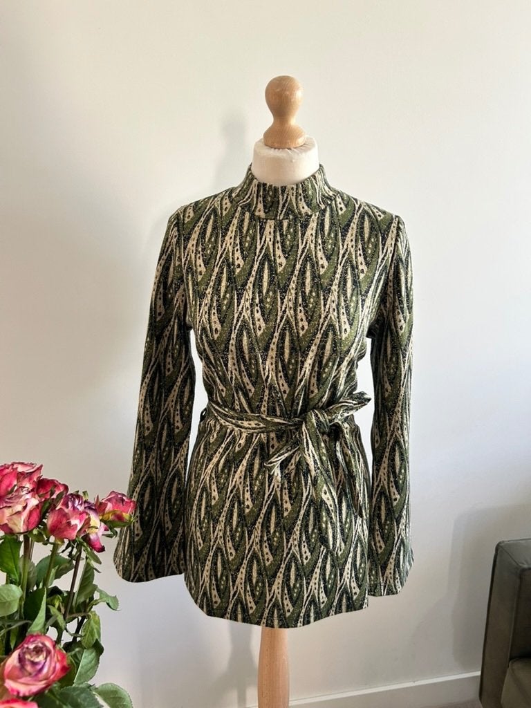 King Louie maat L Groene glitter tunic top 3231, Maat 42/44 (L), Ophalen of Verzenden, Zo goed als nieuw, King Louie