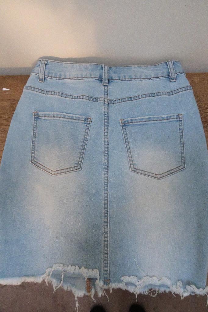 amisu lichtblauw spijkerrokje 36, Blauw, Ophalen of Verzenden, Zo goed als nieuw, Maat 36 (S)