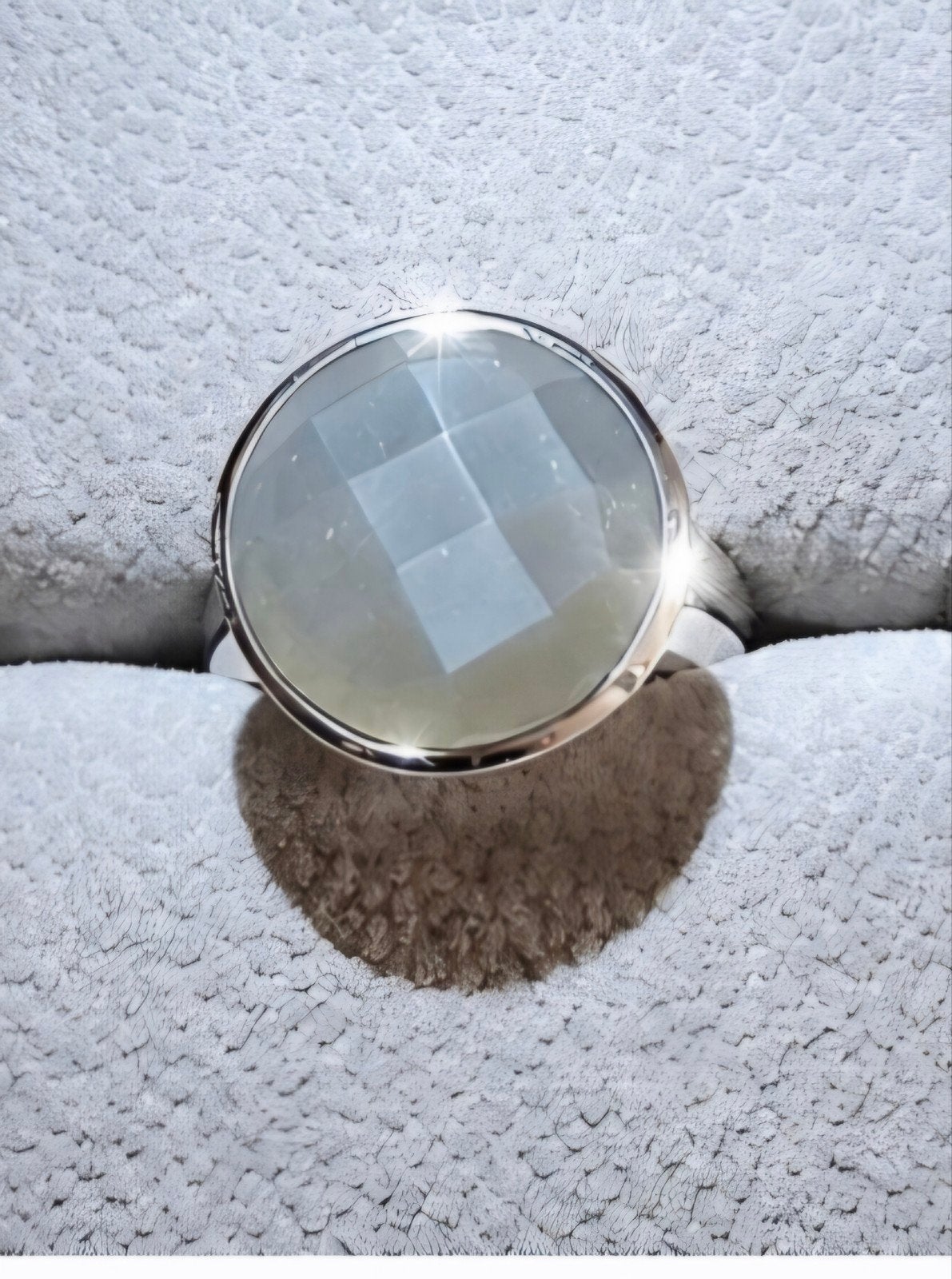 Zilver ring met edelsteen ,agaat, 18 tot 19, Ophalen of Verzenden, Zo goed als nieuw, Met edelsteen