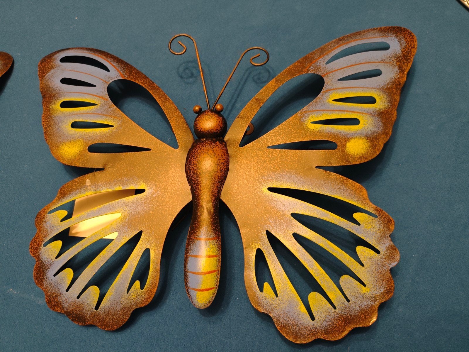 Metalen vlinders wanddecoratie (set van 2), Ophalen, Gebruikt, Meerkleurig, Overige stijlen