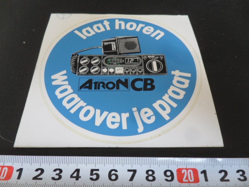 sticker ATRON CB  Laat horen waarover je praat PTT MARC, Ophalen of Verzenden, Zo goed als nieuw