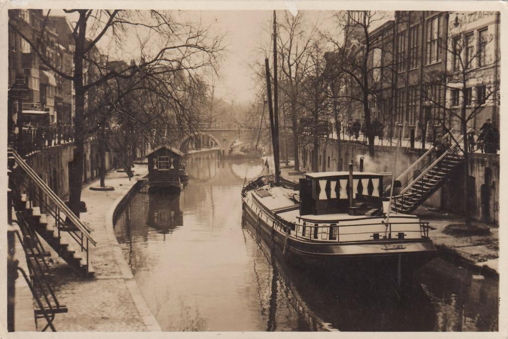 Utrecht, Fotokaart, Gracht., Verzenden, 1920 tot 1940, Ongelopen, Utrecht
