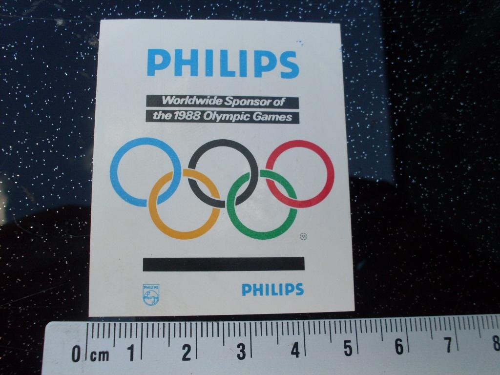 sticker philips olympische spelen 1988 olympic games logo, Verzamelen, Stickers, Verzenden, Zo goed als nieuw, Merk
