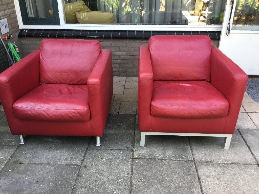 Stoelen, Ophalen, Gebruikt, Twee, Leer