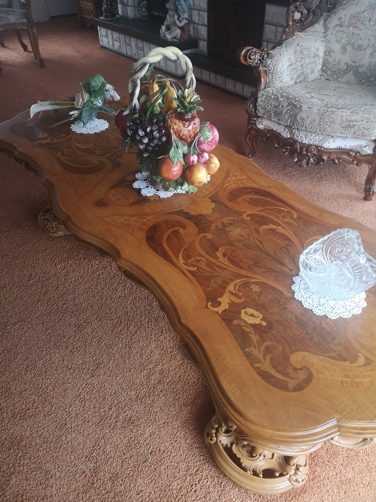 barok salontafel., Ophalen, Gebruikt, Rechthoekig, 50 tot 100 cm