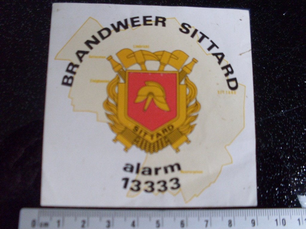 sticker brandweer sittard logo embleem alarm, Verzenden, Zo goed als nieuw, Bedrijf of Vereniging