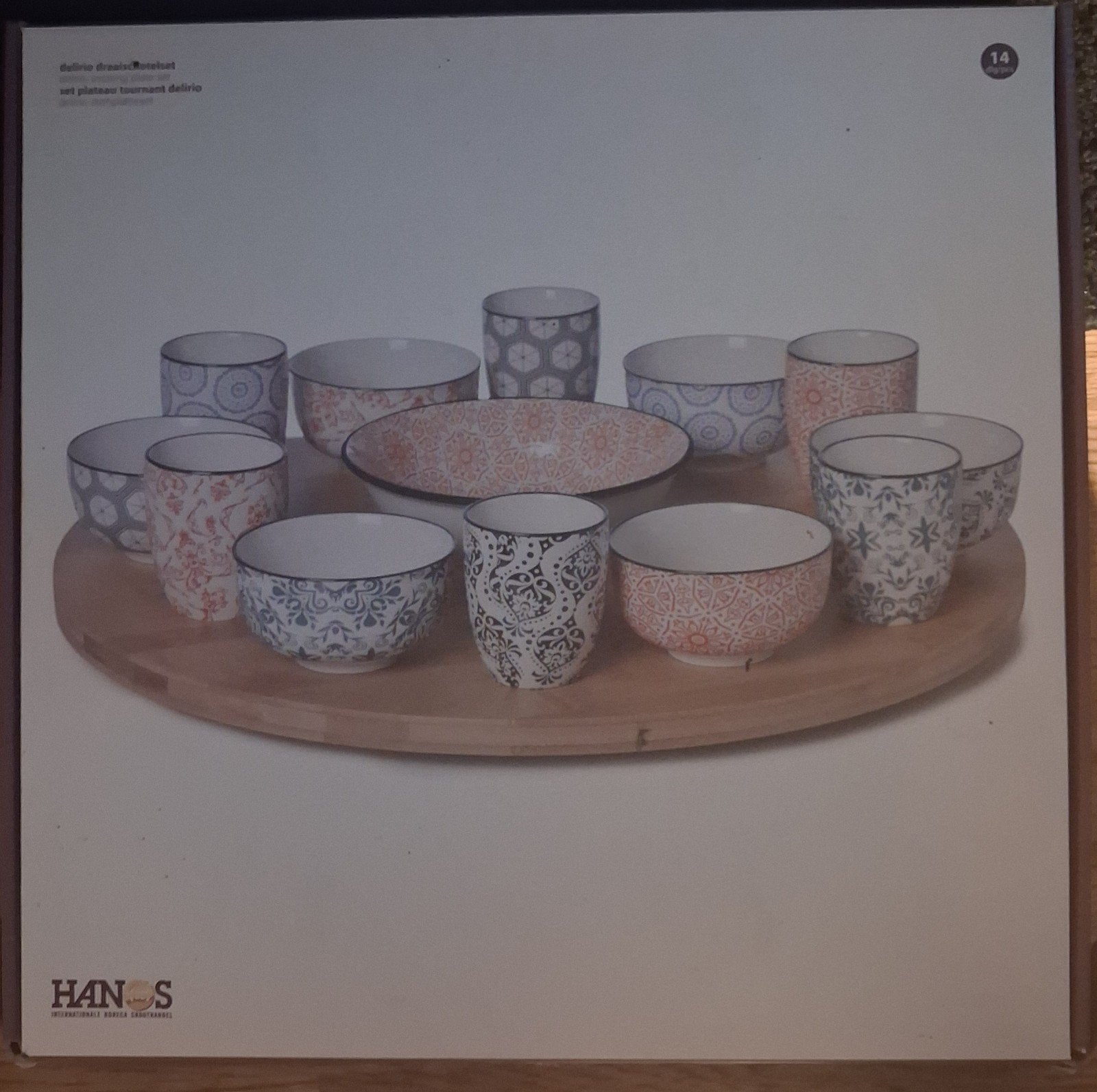 Hanos servies op draaiplateau, Ophalen of Verzenden, Nieuw, Steen/keramiek