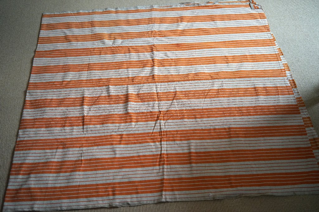zware canvas stof linnen katoen beddentijk naturel oranje., Meerkleurig, 120 cm of meer, 200 cm of meer, Ophalen of Verzenden