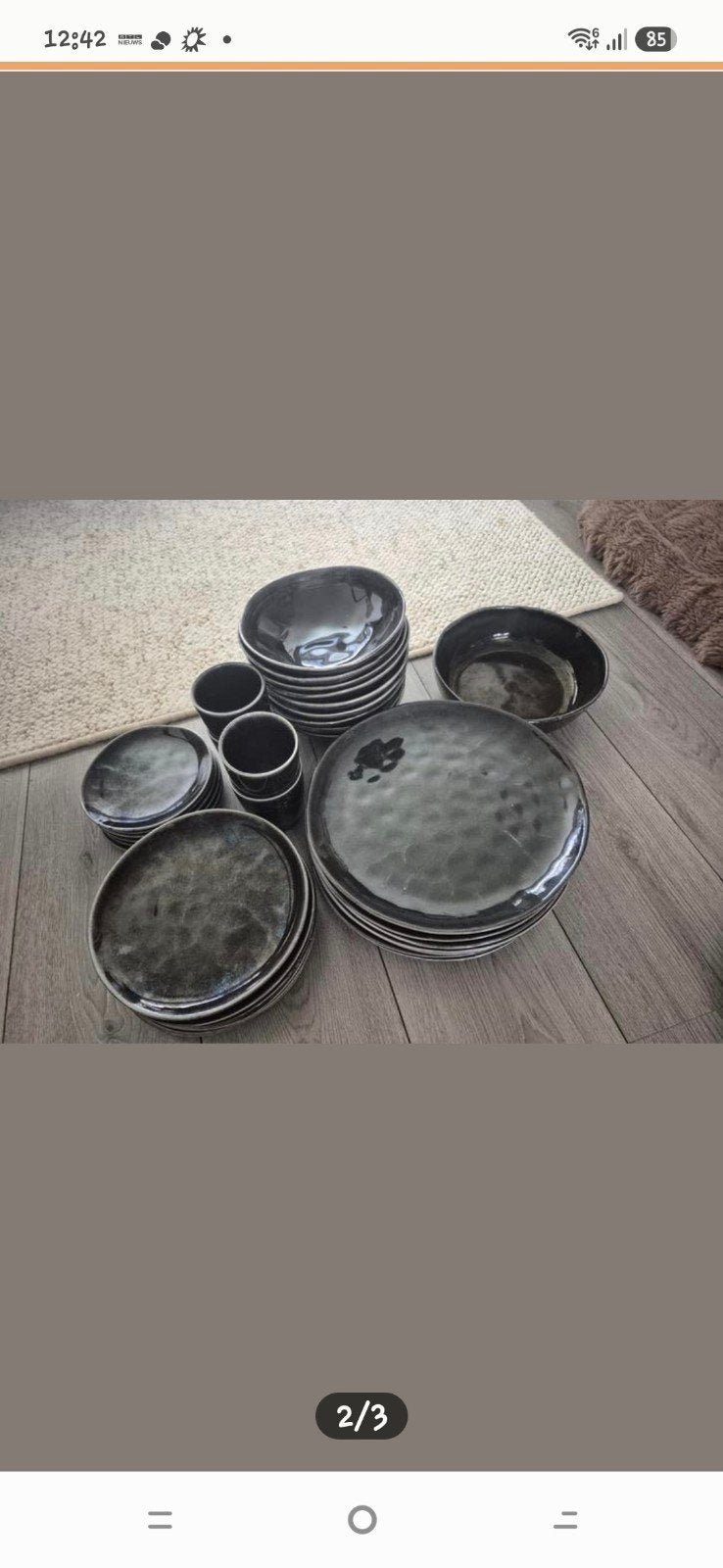 Prachtig zwart servies vd Xenos. Zie foto 2, Ophalen, Zo goed als nieuw, Overige stijlen, Kop(pen) en/of Schotel(s)