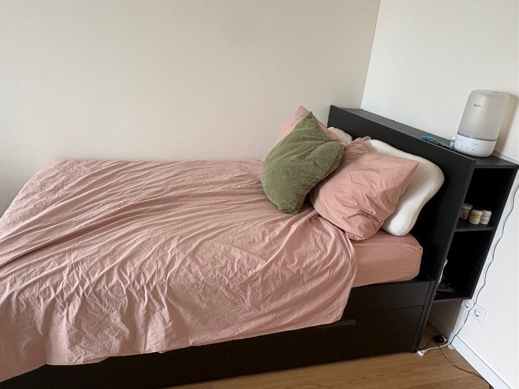 Black BRIMNES Ikea Bedframe (1 Year Old), Gebruikt, Zwart, Tweepersoons, Overige maten