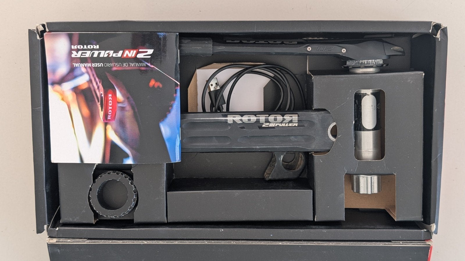 Rotor 2inpower mtb powermeter (tweezijdig) 175mm, Crankstel of Pedalen, Gebruikt, Ophalen of Verzenden, Mountainbike