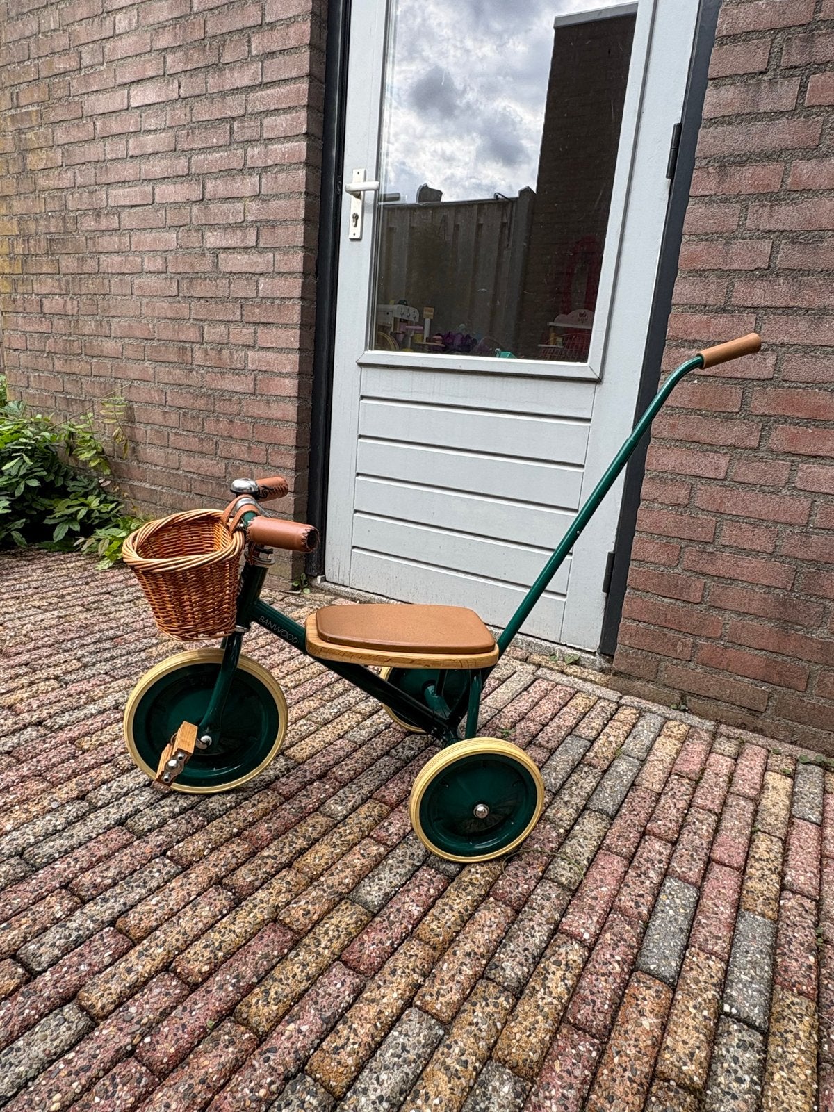 Banwood Trike/Driewieler Groen met Loopstang, Ophalen, Gebruikt, Duwstang