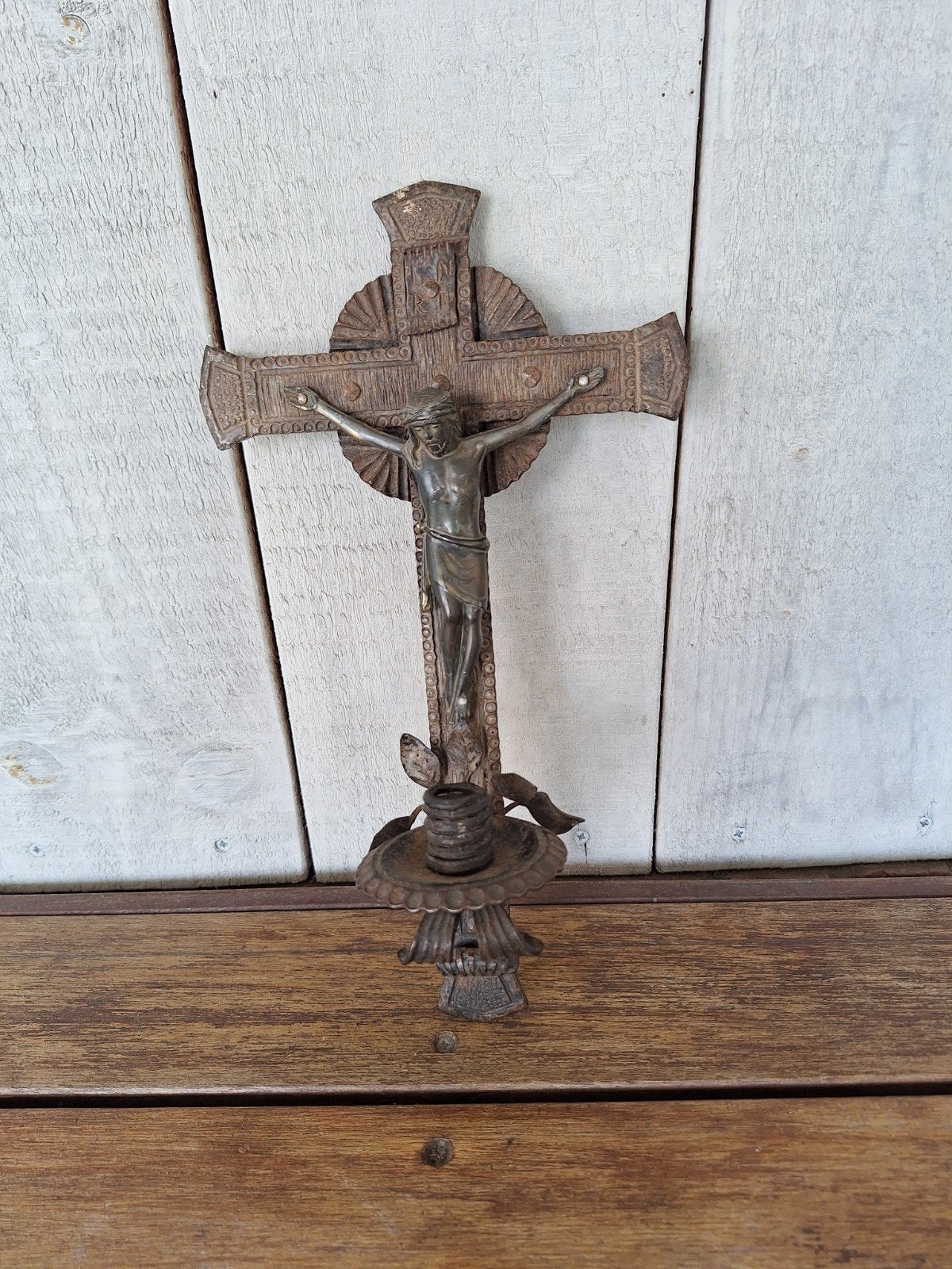 Antiek ijzeren kruis - Keltisch design, Ophalen of Verzenden