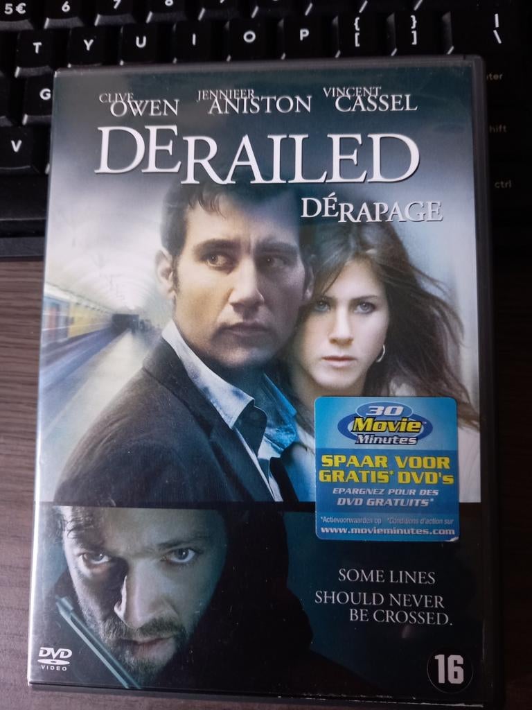 Derailed  Actiethriller met Clive Owen en Jennifer Anis, Vanaf 16 jaar, Ophalen of Verzenden, Gebruikt, Actiethriller