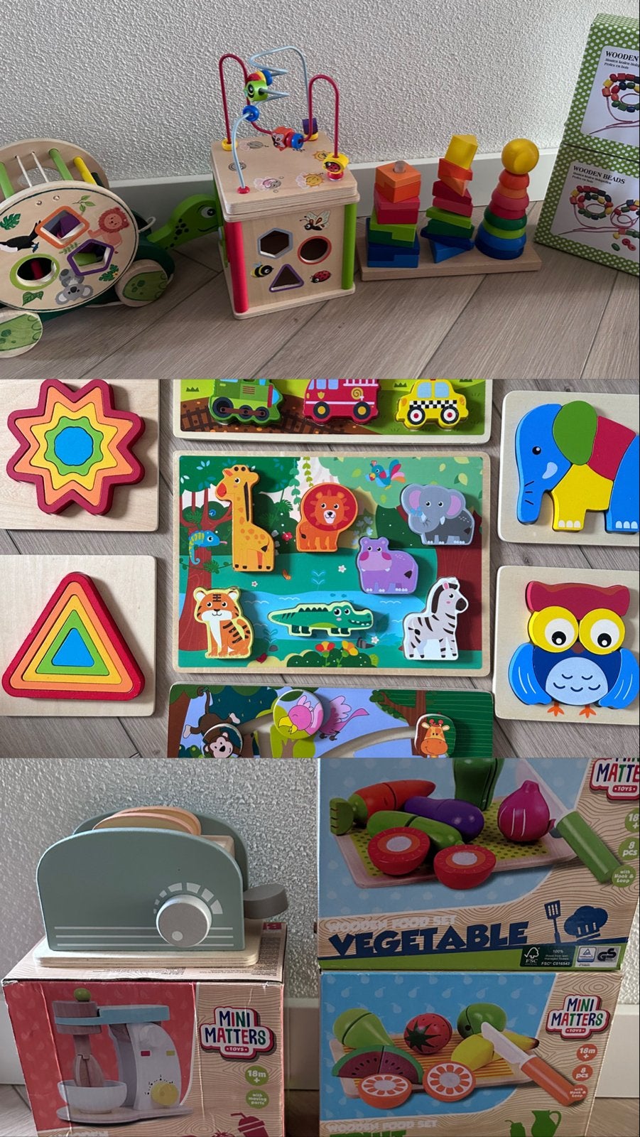 Grote collectie houten speelgoed in perfecte staat, Kinderen en Baby's, Ophalen of Verzenden, Zo goed als nieuw, Overige typen