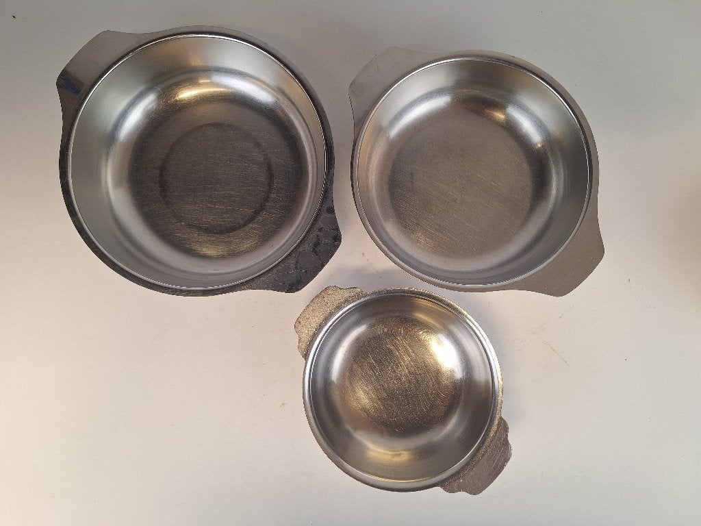 Set van 3 RVS schaaltjes - Keukenaccessoires, Zilver, Ophalen of Verzenden, Metaal, Overige merken