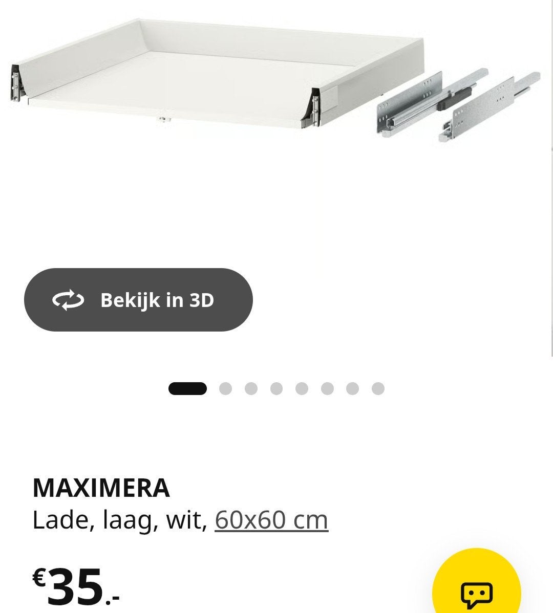 Ikea Voxtorp lade met front is 60x10cm hoogglans wit, Ophalen, Gebruikt