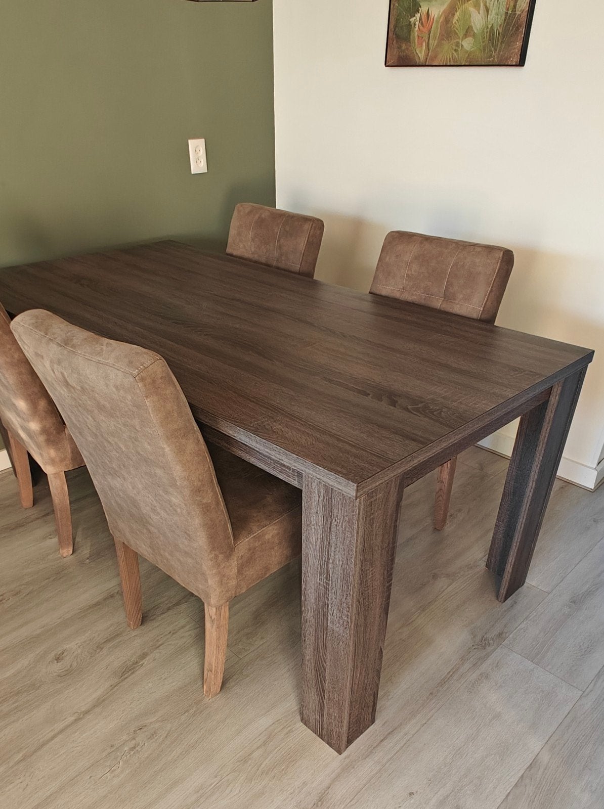 Haco eettafel antreciet met 4 stoelen - goede staat, Ophalen, Gebruikt, 50 tot 100 cm, 150 tot 200 cm