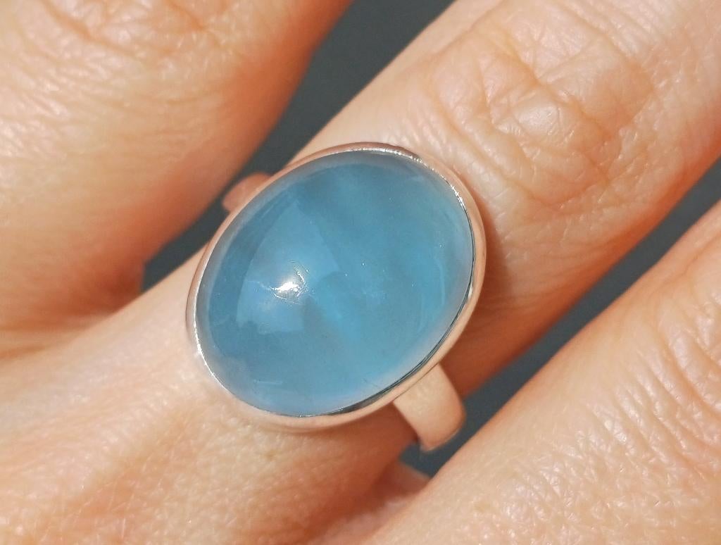 Vanoli 925 zilveren ring met aquamarijn maat 18,5, Sieraden, Tassen en Uiterlijk, Ringen, Daiva1973@hotmail.com, 18 tot 19, Vanoli