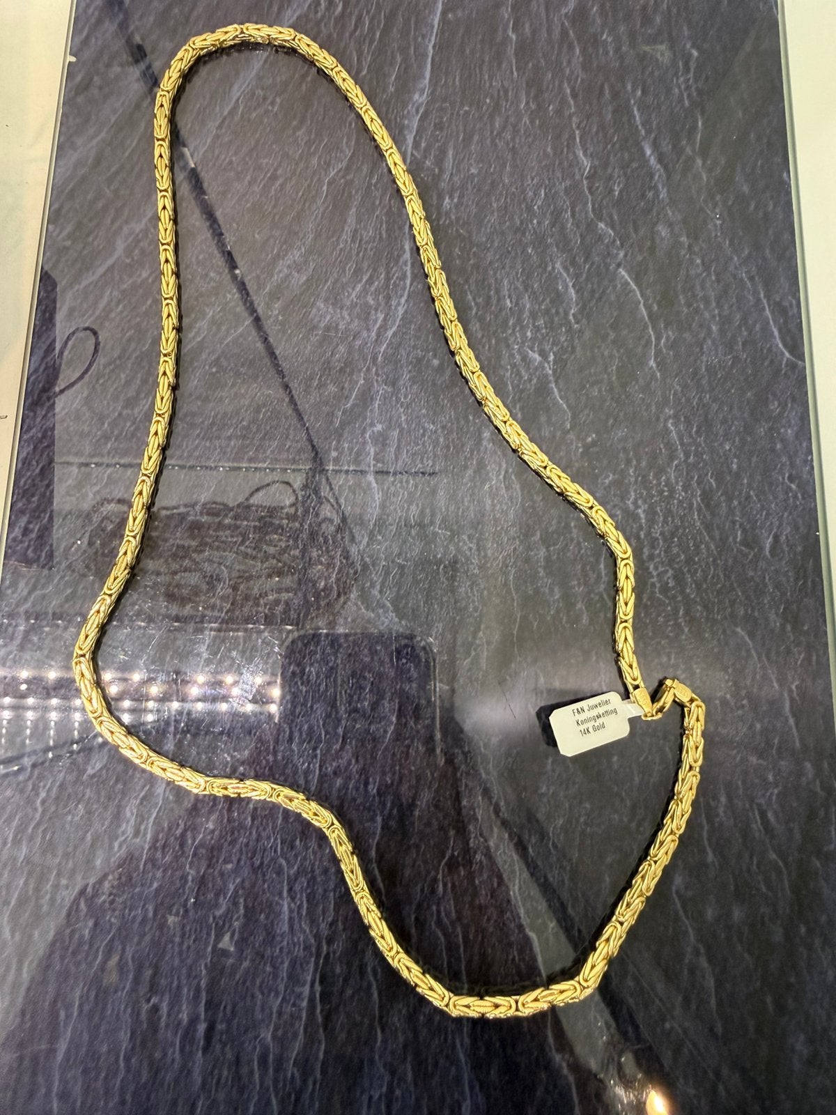 Mooie 14k gouden koningsketting, Sieraden, Tassen en Uiterlijk, Kettingen, Ophalen of Verzenden, Nieuw, Goud, Goud