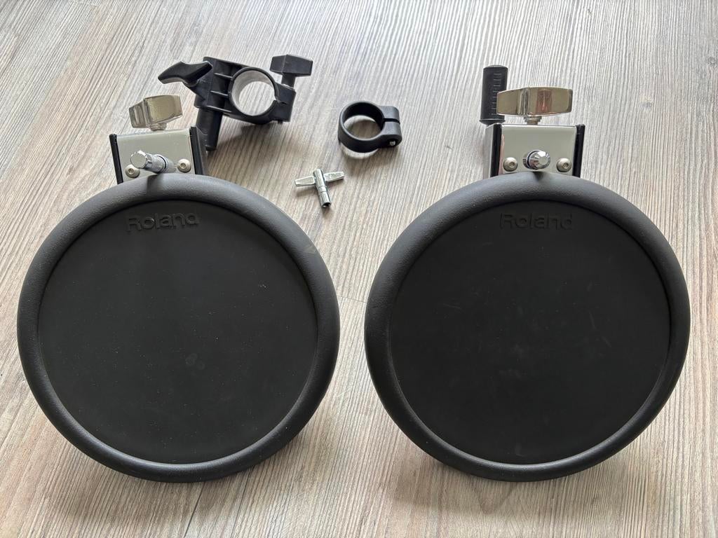 Roland PD-8 Dual Trigger Pads (2 stuks) & extra staander rek, Muziek en Instrumenten, Drumcomputers, Zo goed als nieuw, Roland