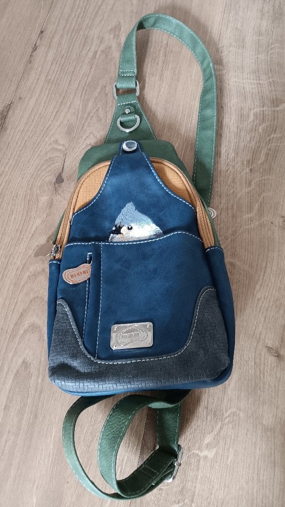 Rugzakje Hi-di-hi met vogel vegan leer, Overige merken, Minder dan 30 cm, Hi-di-hi, 25 tot 40 cm