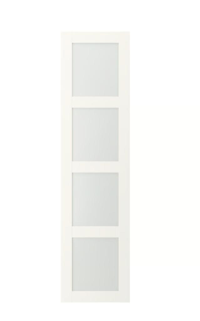 PAX kast deur Bergsbo 201 cm wit met glas, Ophalen, Gebruikt, 50 tot 100 cm, Glas