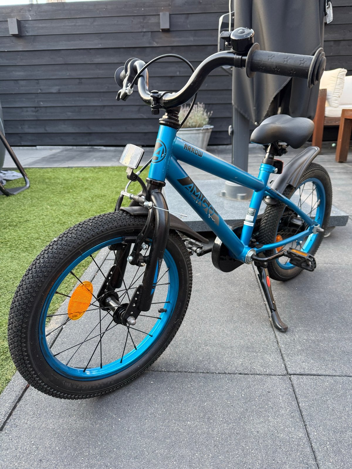 Amigo Barrow Kinderfiets 16 inch - Blauw, Ophalen, Terugtraprem, Zijwieltjes, 16 tot 20 inch
