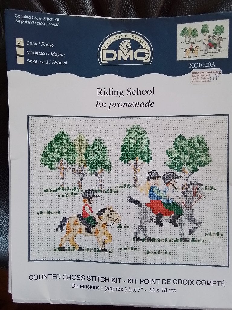 Leuk borduurpakket van dmc, Riding school, Ophalen of Verzenden, Zo goed als nieuw, Handborduren, Borduurpakket