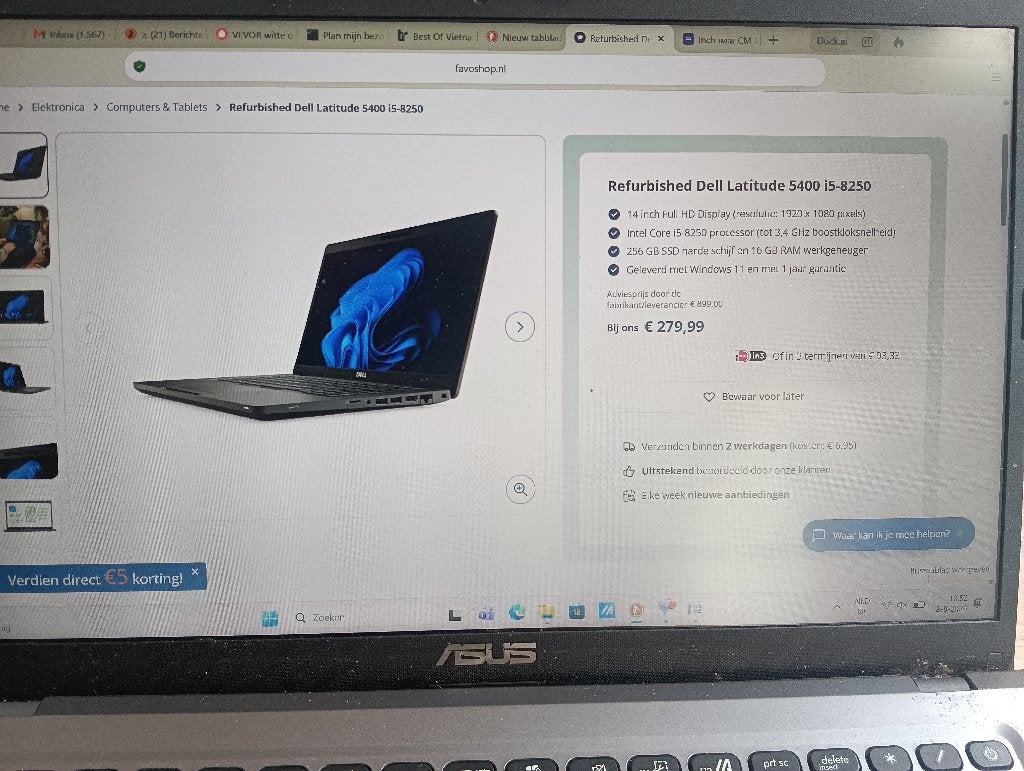 dell latitude 5400 i5 refurbished ongebruikt  gesealed, 64 GB of meer, 256 GB, Qwerty, Refurbished