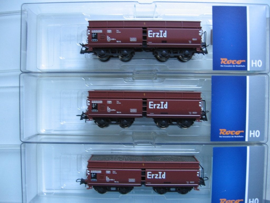 Roco H0. 3 set ErzId ertswagons met ertslading. Nieuwstaat., Hobby en Vrije tijd, Modeltreinen | H0, Gelijkstroom, Verzenden, Wagon