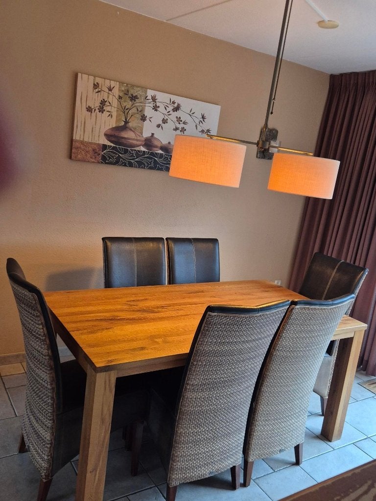 eettafel met stoelen, Ophalen, Gebruikt, Eikenhout, 50 tot 100 cm