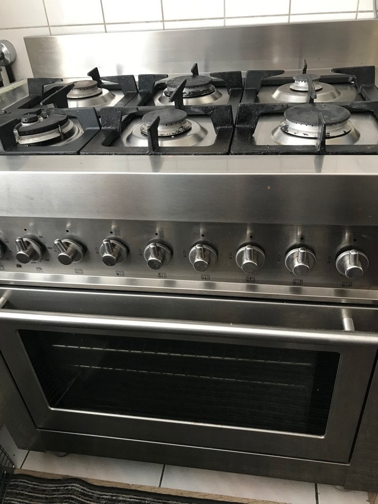 Grote solitaire gasfornuis met oven en 6 pits, Witgoed en Apparatuur, Fornuizen, Ophalen, 60 cm of meer, Zo goed als nieuw, Gas