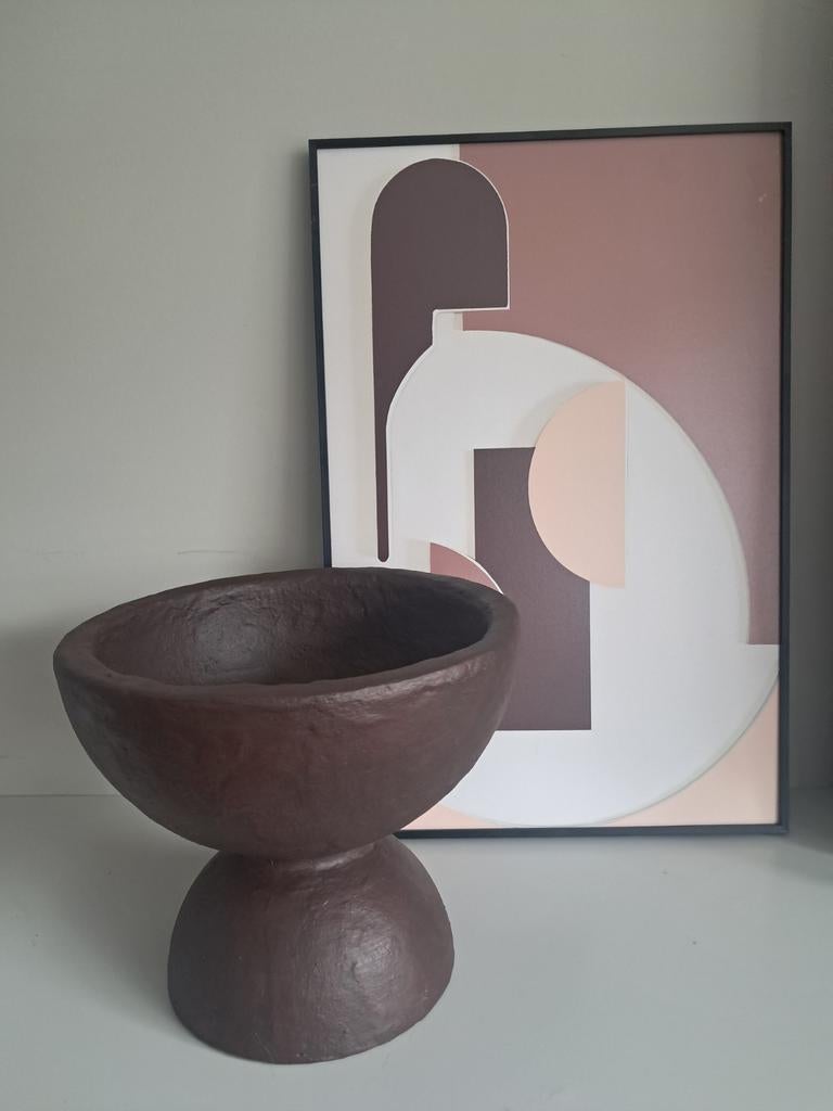 Papier-maché schaal op voet, Huis en Inrichting, Overige materialen, Gebruikt, Schaal, Ophalen of Verzenden