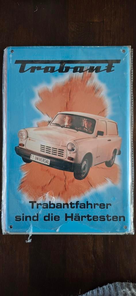 Metalen Reclamebord trabant, Ophalen, Zo goed als nieuw, Auto's
