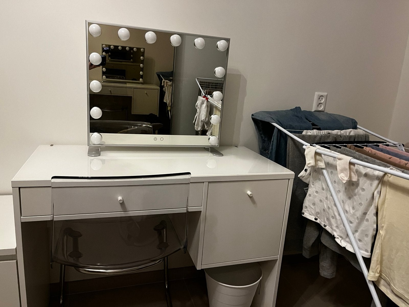 Makeuptafel set met spiegel en stoel, Huis en Inrichting, Ophalen, Zo goed als nieuw, 50 tot 100 cm, Minder dan 100 cm
