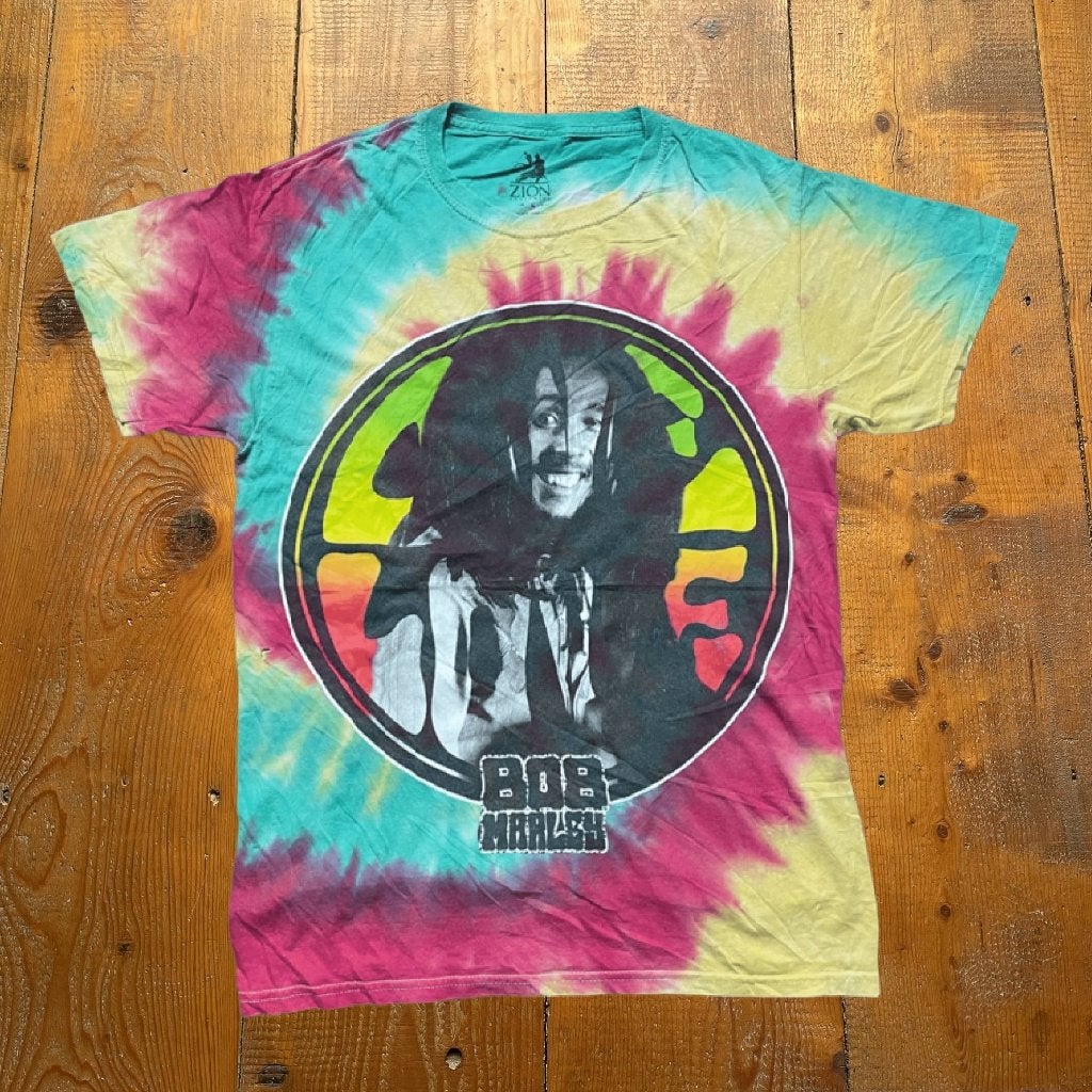 Bob Marley Tie-Dye T-Shirt - Maat S - Vintage Y2K - A-035, Onbekend, Onbekend, Onbekend, Zion