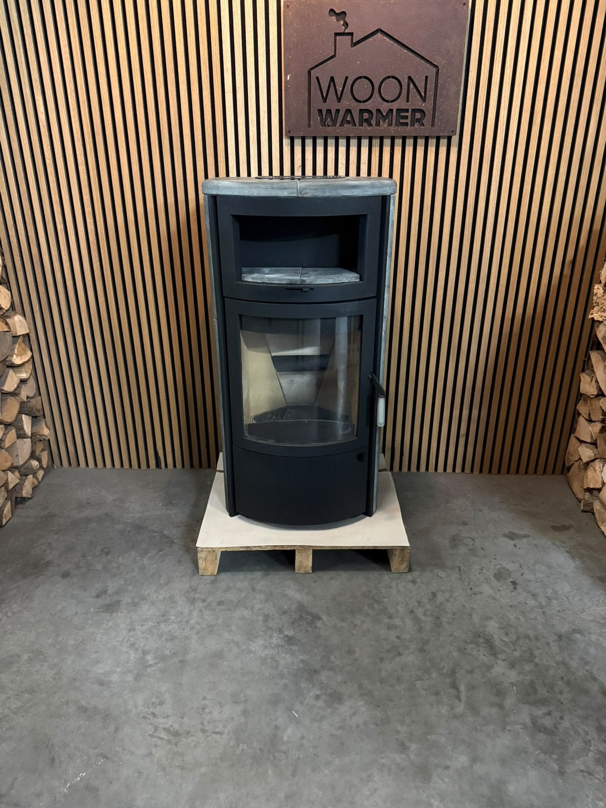 26120 Speksteenkachel Hark 44 eco plus 8kw, Huis en Inrichting, Ophalen, Info@woonwarmer.nl, Gebruikt, Houtkachel