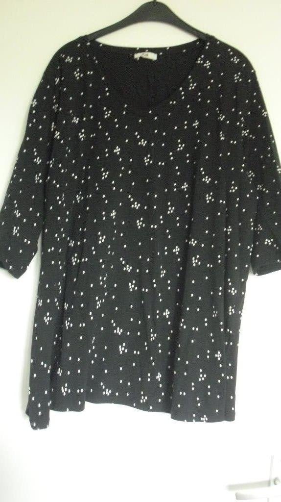 Zwart/wit stippel-Shirt maat 48/50, Wit, Zo goed als nieuw, C&A, Shirt of Top