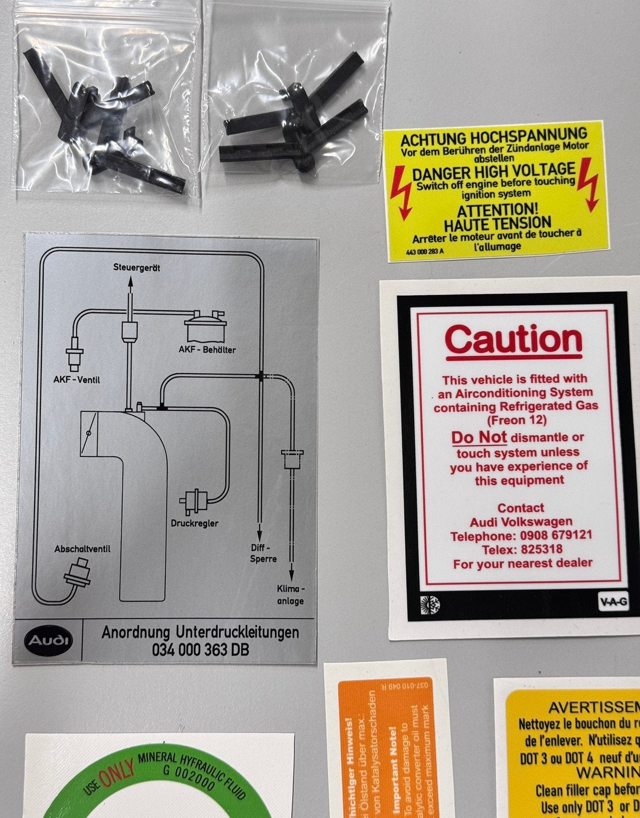 Audi Ur quattro 20 Klep RR vacuüm Slang Decal sticker set, Ophalen of Verzenden, L, L, L