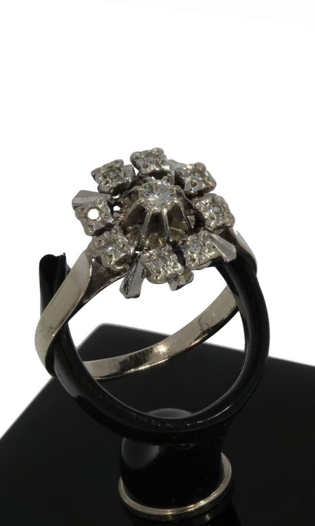 Diamanten 14k gouden luxe rozet dames ring briljant, Voordeelsieraden, Verzenden, Met edelsteen, Dame