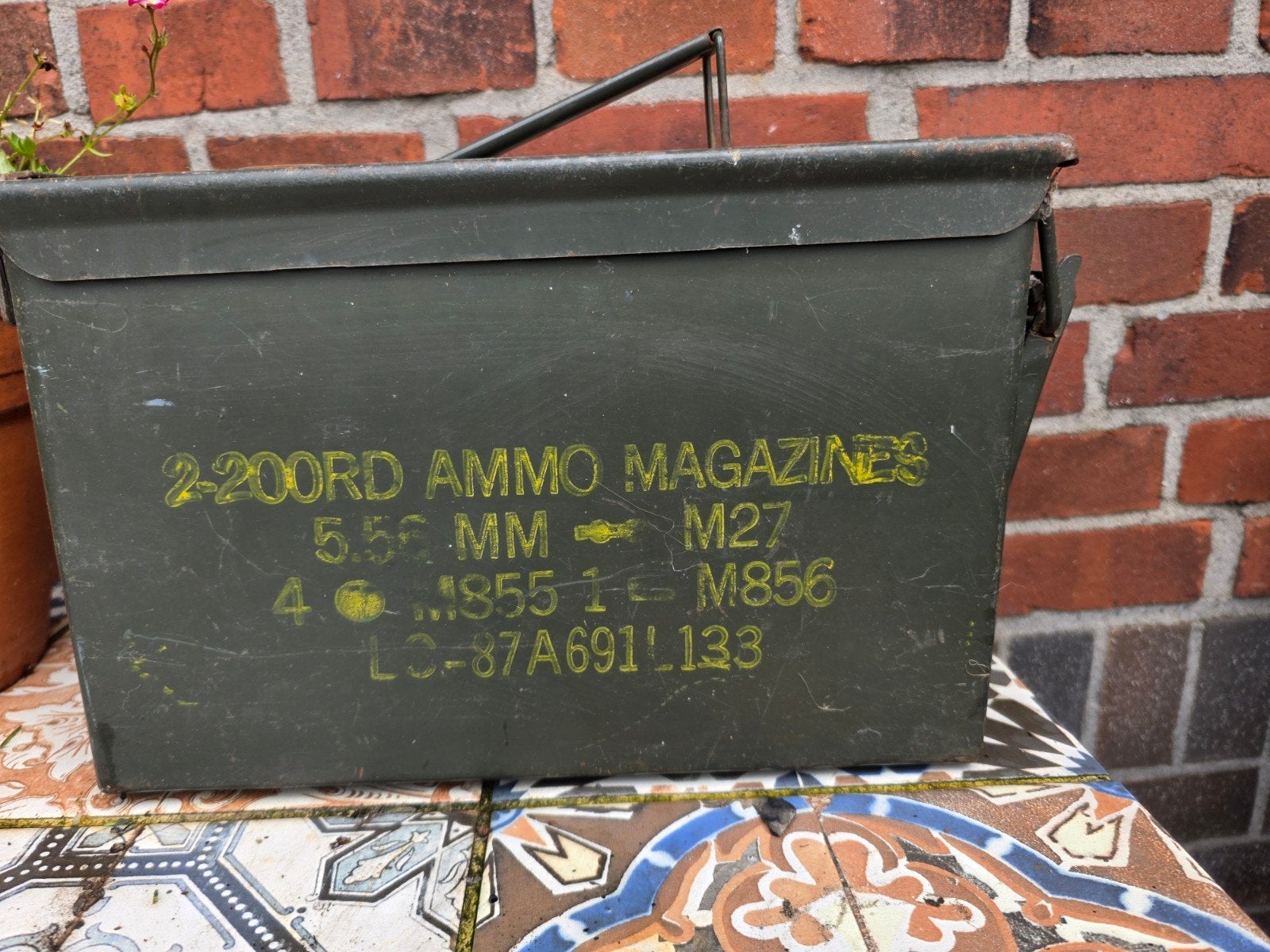 Munitiekist 5.56 MM M27 - Legergroen, Ophalen of Verzenden, Landmacht, Overige gebieden, Kist of Geocache