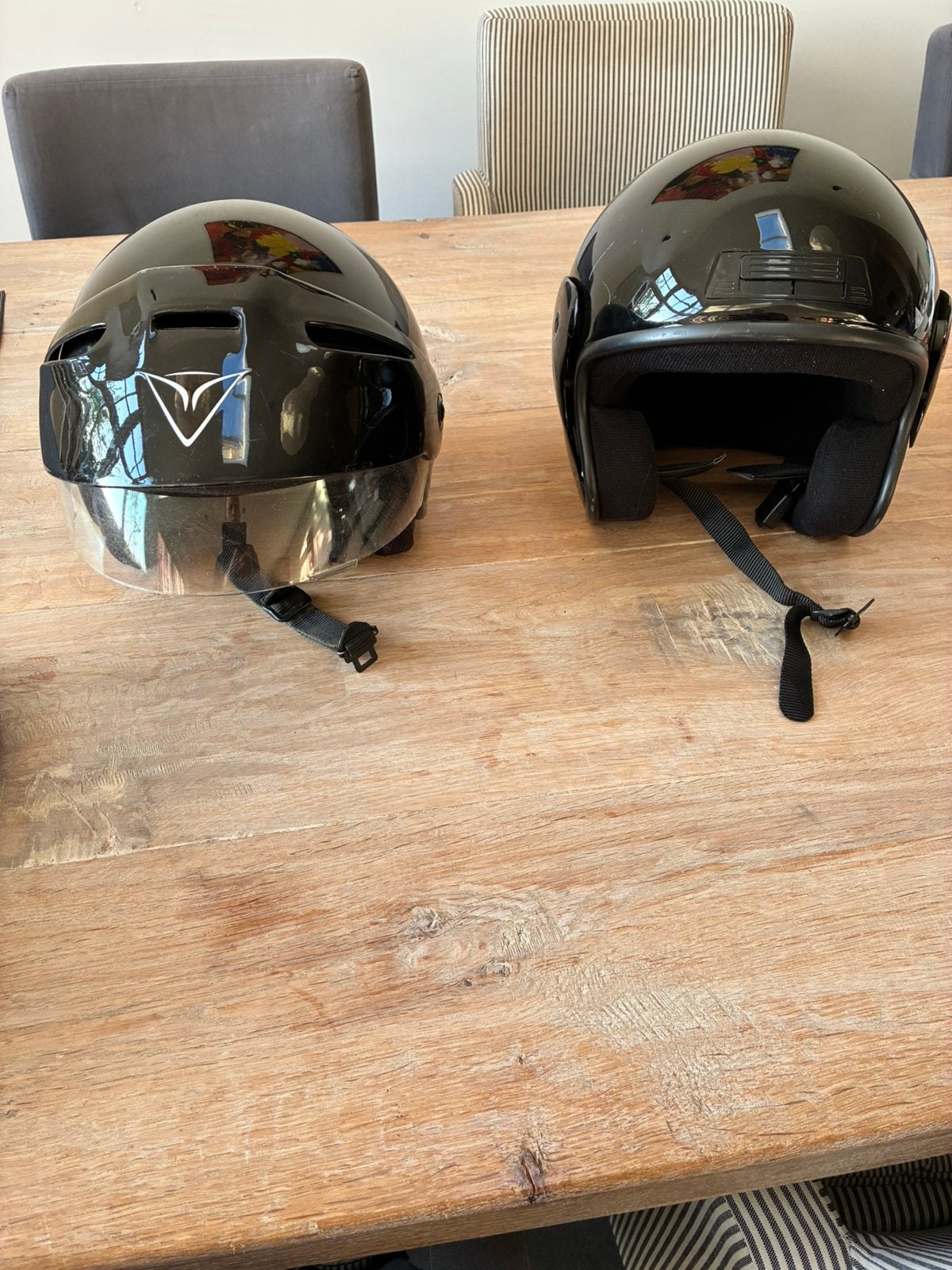 Scooterhelm of brommerhelm dame en heer zwart, Fietsen en Brommers, Ophalen of Verzenden, Gebruikt, Small