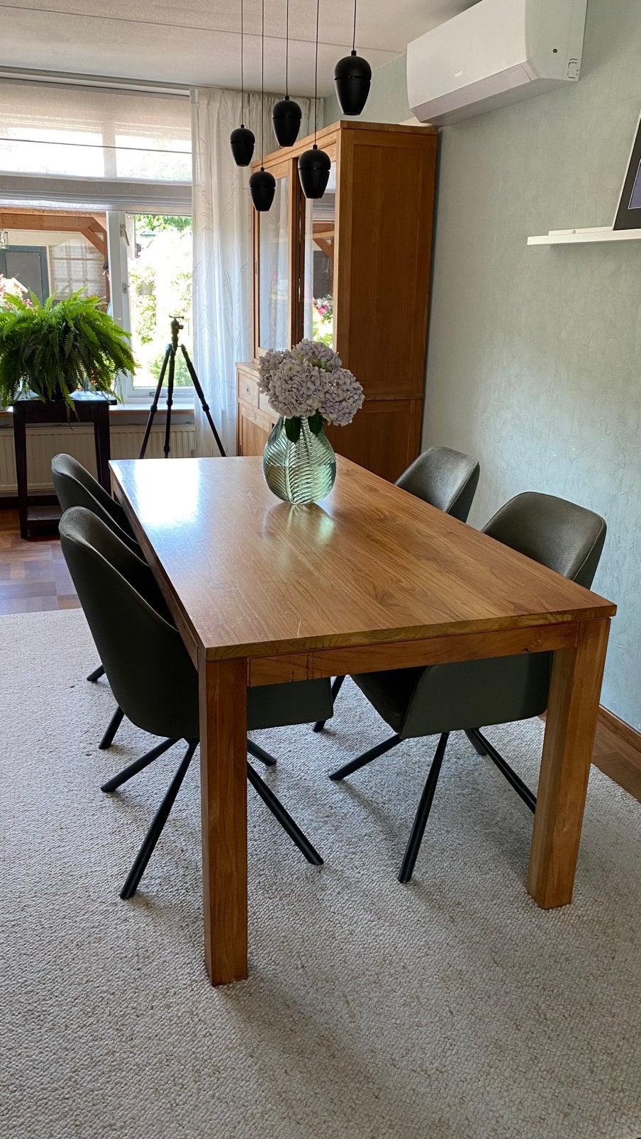 Teak houten eettafel, Huis en Inrichting, Tafels | Eettafels, Ophalen, 50 tot 100 cm, Zo goed als nieuw, 150 tot 200 cm