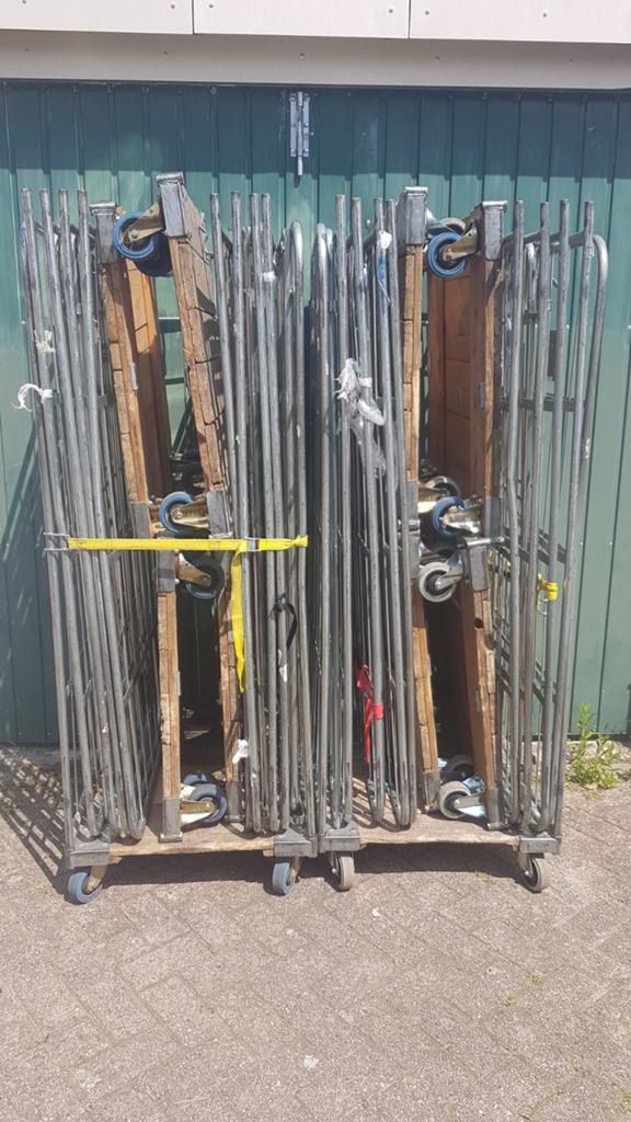 10x rolkar rolcontainer trolley wagen transportkar, Doe-het-zelf en Verbouw, Transportwagens, 100 liter of meer, Ophalen, Gebruikt